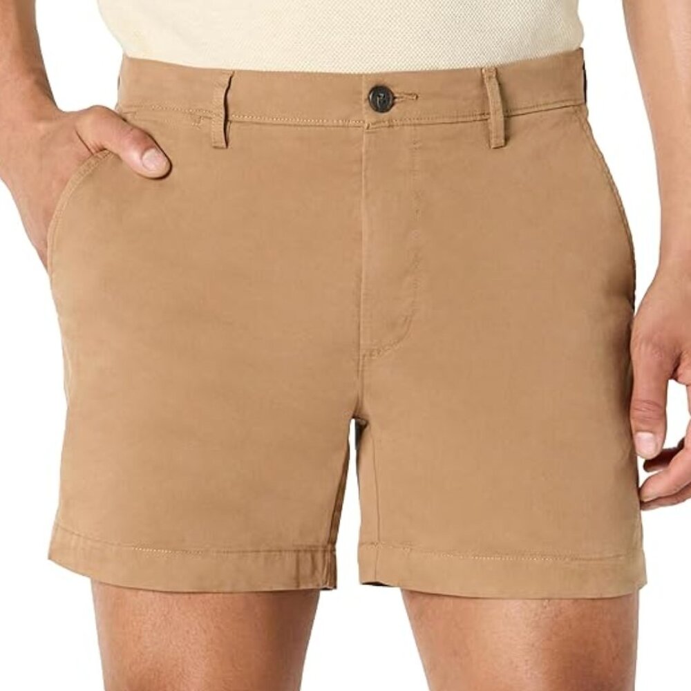 Amazon Essentials Men's Slim-Fit 5" Flat-Front Comfort Stretch Chino Shorts, NWT